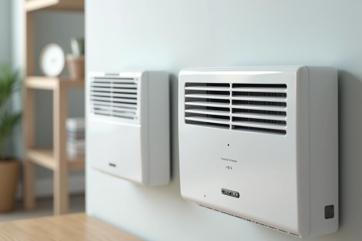 Comparaison de deux modes de chauffage électrique, panneau infrarouge et convecteur, installés dans un bureau à domicile